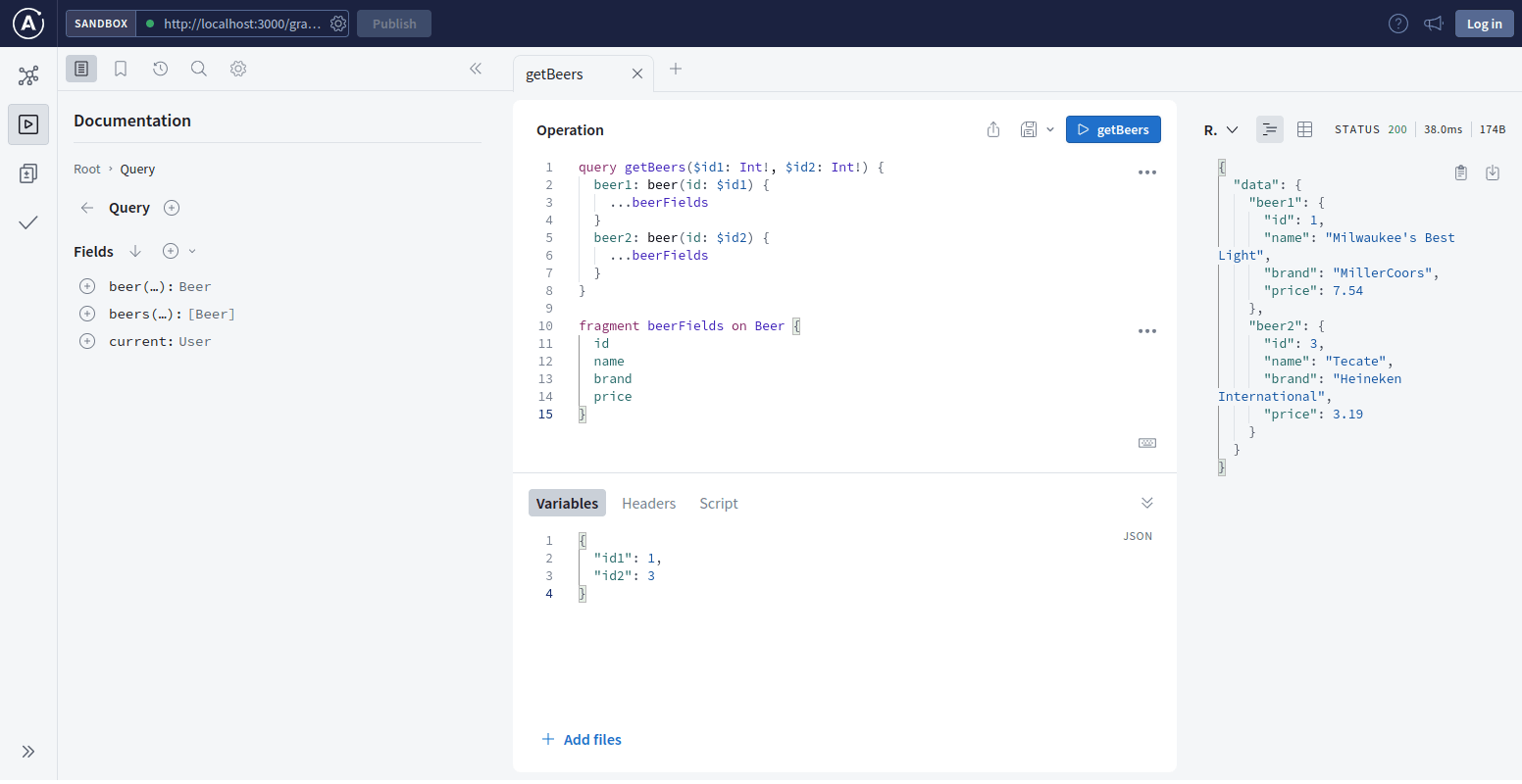 Fragment's query example